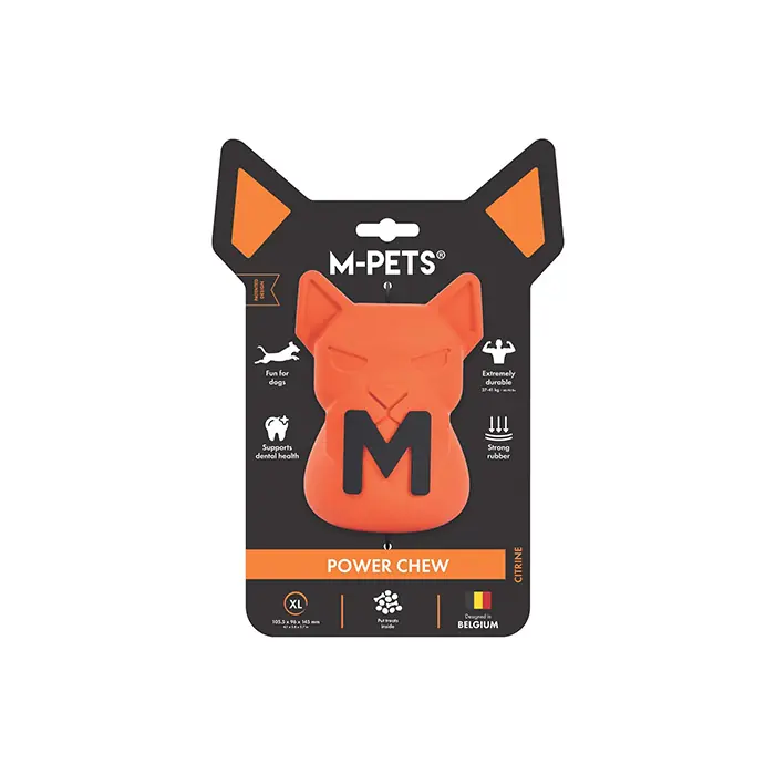 M-Pets Power Chew Kauçuk Köpek Ödül Oyuncağı Citrine XLarge