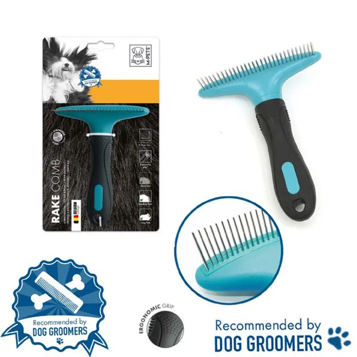 M-PETS Rake Orta ve Uzun Tüylü Köpek Tarağı 12x15cm