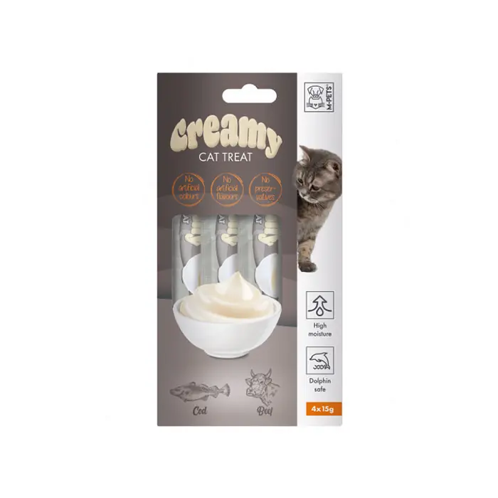 M-Pets Morina Balıklı ve Biftekli Sıvı Kedi Ödülü 4x15gr