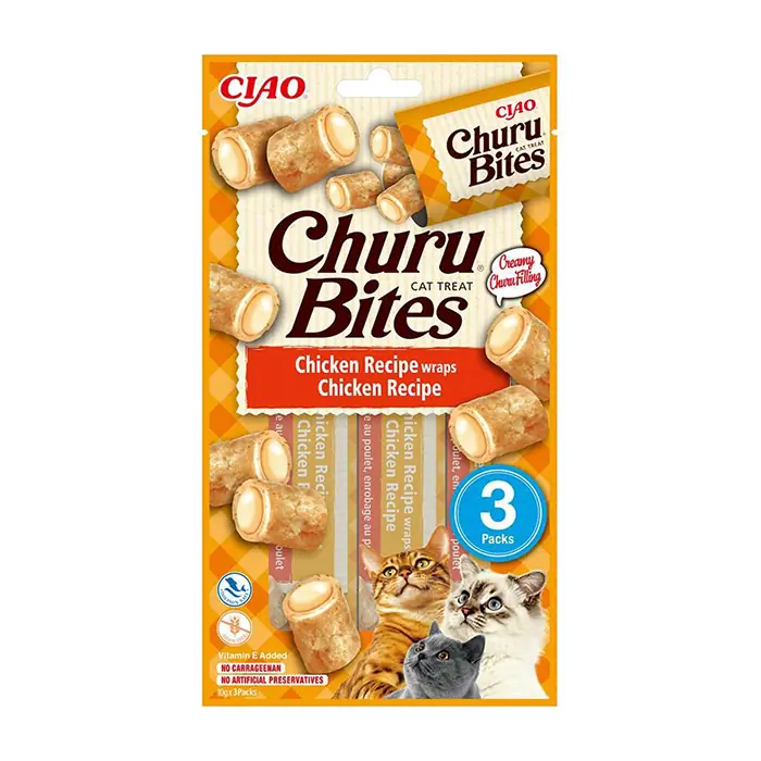 CIAO Churu Bites Tavuk Sargılı  Kedi Ödül Maması 3x10gr