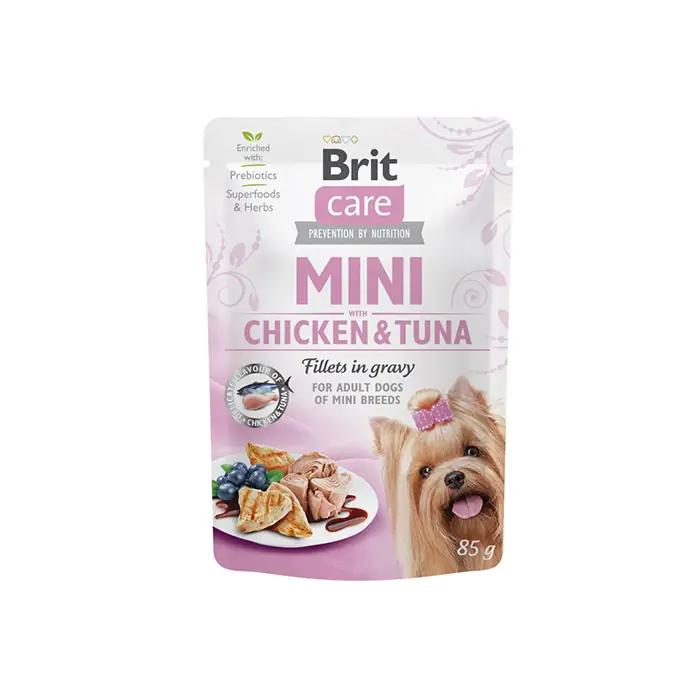 Brit Care Mini Tavuklu ve Ton Balıklı Soslu Küçük Irk Yetişkin Köpek Yaş Maması 85gr