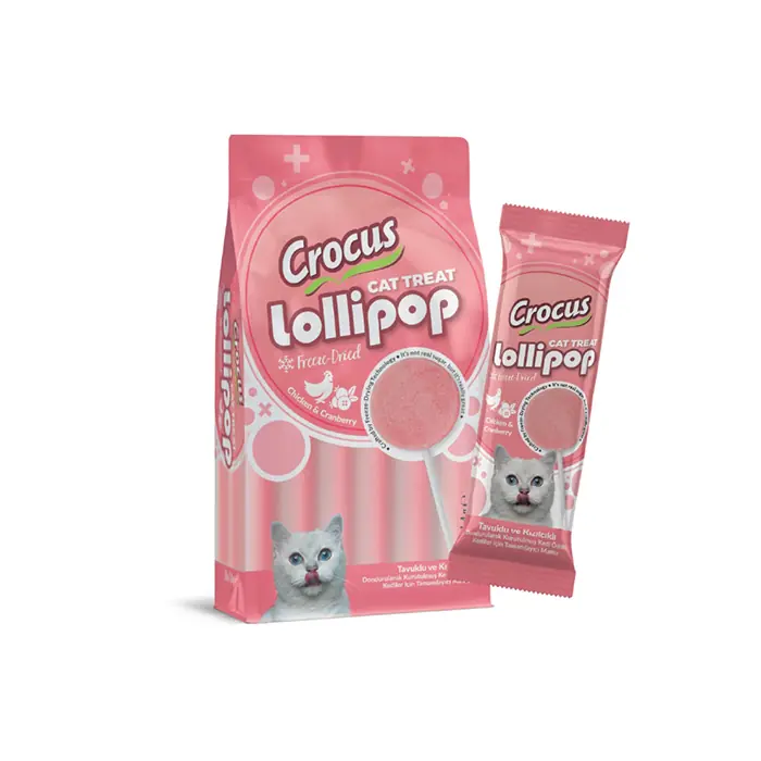 Crocus Tavuklu ve Kızılcıklı Lolipop Kedi Ödülü 10lu