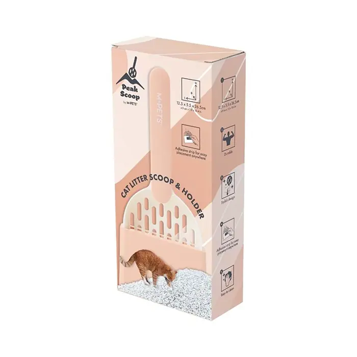 M-Pets Peak Kedi Kumu Küreği Seti Beyaz - Pembe