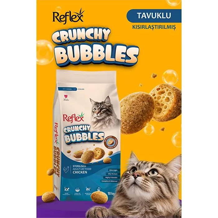 Reflex Crunchy Bubbles Tavuklu Kısırlaştırılmış Kedi Maması 10kg