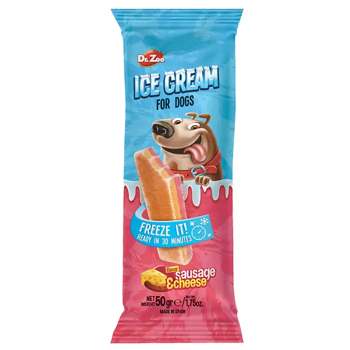 Dr.Zoo Helado Sosis ve Peynirli Köpek Ödülü Dondurma 50Gr