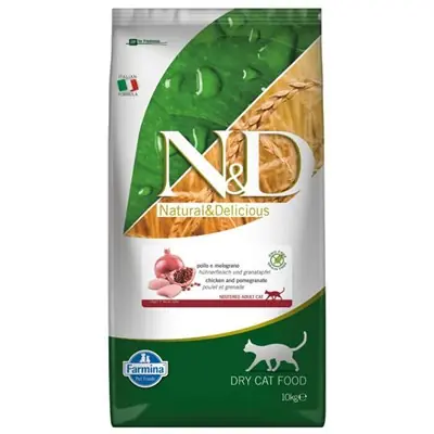 N&D Tahılsız Tavuk Narlı Kısırlaştırılmış Yetişkin Tahılsız Kedi Maması 10 Kg