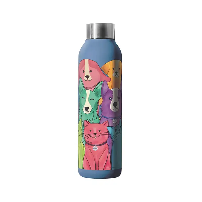 M-Pets Petjoy Purrfect Petfamily Termos 500 Ml Açık Mavi