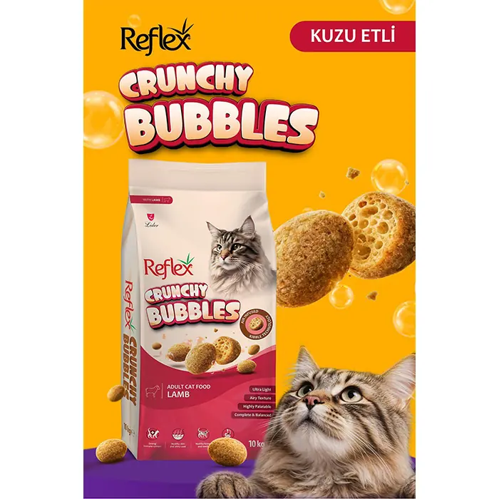Reflex Crunchy Bubbles Kuzu Etli Yetişkin Kedi Maması 10kg