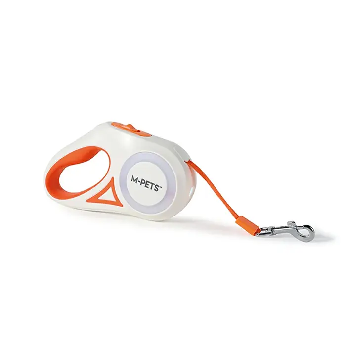 M-PETS Flash Ledli Otomatik Köpek Gezdirme Kayışı Şerit 3MT Turuncu