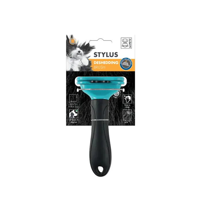 M-Pets Stylus Furminatör Basmalı Kedi Köpek Tarağı Medium