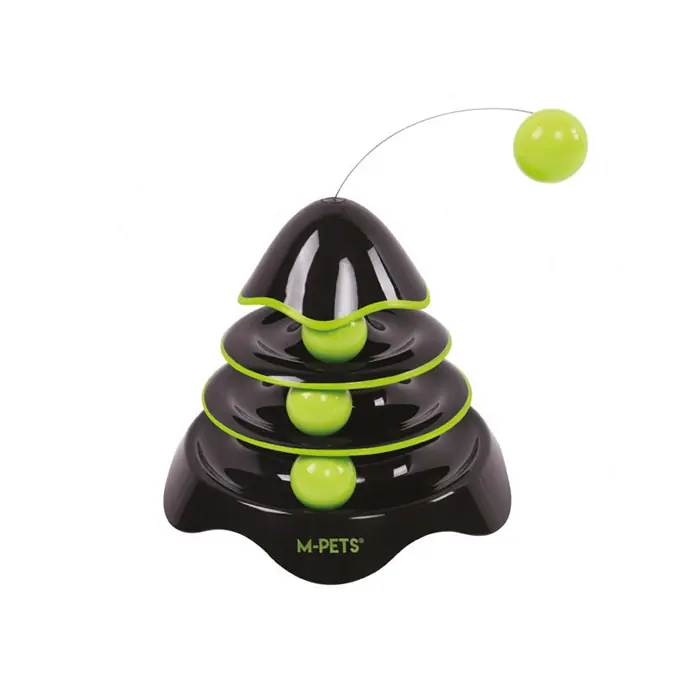 M-PETS Rocket Play Tower Toplu Kule Kedi Oyuncağı Siyah-Yeşil