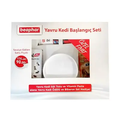 Beaphar Yavru Kedi Başlangıç Seti Süt Tozu 200 gr, Vitamin Macunu 100 gr, Biberon Seti, Kedi Ödülü