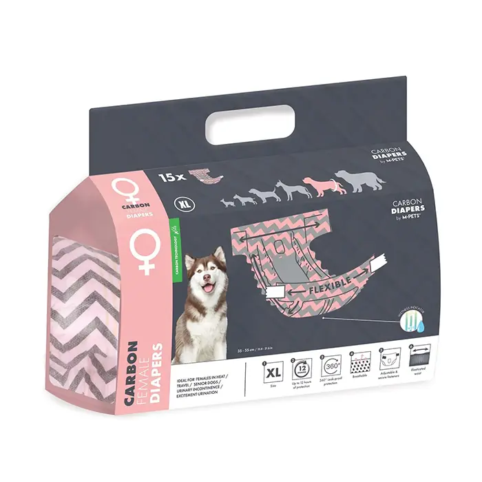 M-Pets Carbonlu Diapers Dişi Köpekler İçin Külot XLarge 15li