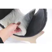 M-Pets Tunnel Elevated Ahşap Ayaklı Kedi Yatağı Gri 4
