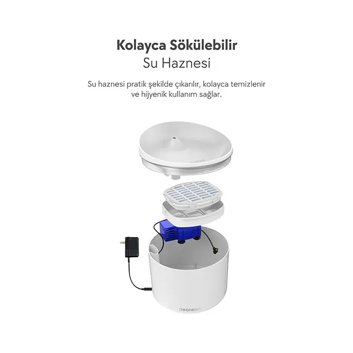 Dogness Kedi ve Köpek Akıllı Su Pınarı 14x13cm 1 Litre Yeşil
