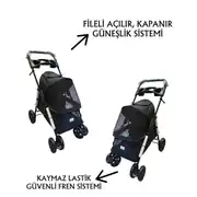 Tommy Evcil Hayvan Taşıma Puseti 85x46x91,5cm Siyah 4