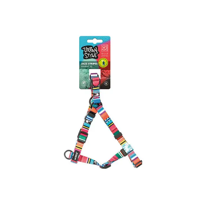 M-PETS Urban Style Jazz Stripes Köpek Göğüs Tasması Xsmall