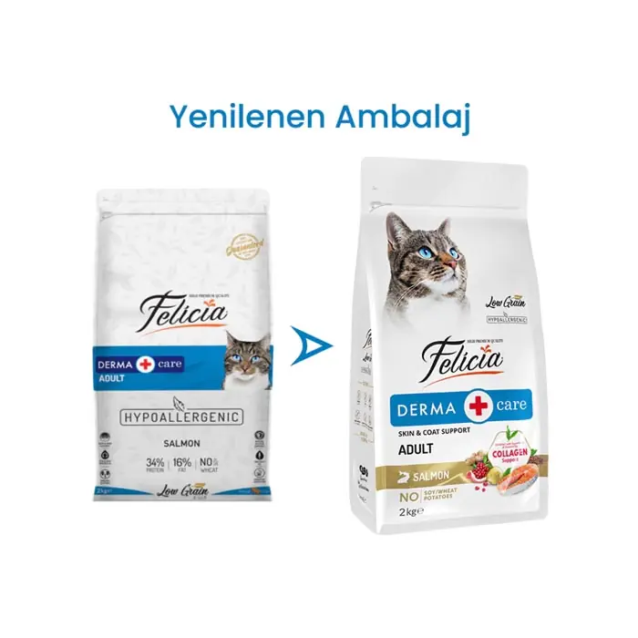 Felicia Az Tahıllı Yetişkin Somonlu HypoAllergenic Kedi Maması 2 Kg