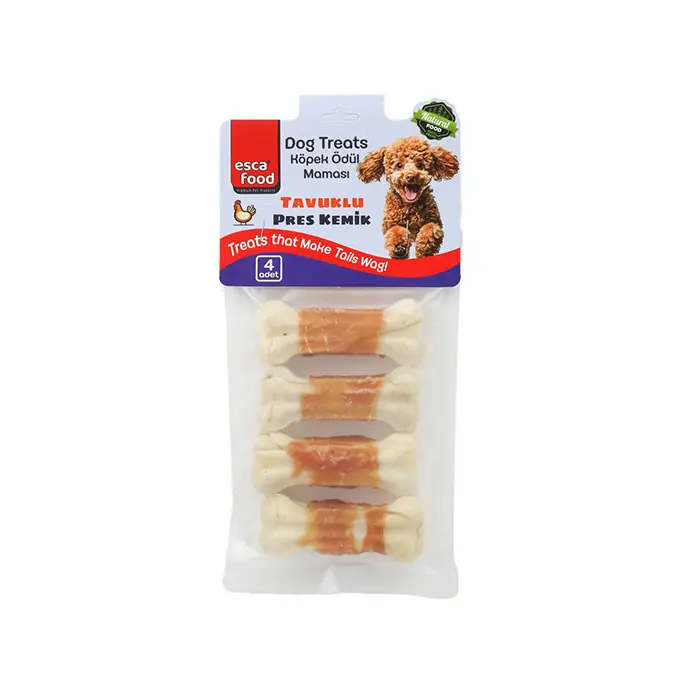 Esca Food Tavuklu Press Kemik Köpek Ödülü 7.5 Cm 115 Gr 4 lü