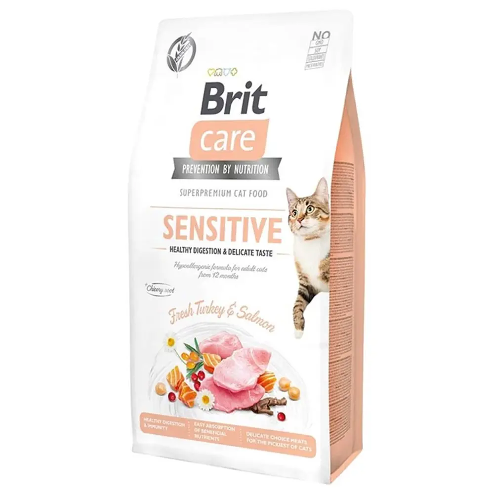 Brit Care Sensitive Hypo-Allergenic Sindirim Sistemi Destekleyici Tahılsız Yetişkin Kedi Maması 7 kg