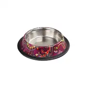 Oripet Asr(Isbl) Hint Desenli Kırmızı Köpek Mama Su Kabı 64oz 1
