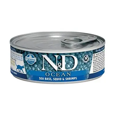 N&D Ocean Levrek Mürekkep Balığı Yetişkin Kedi Konservesi 80 gr