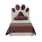 Lotus Kedi-Köpek Pudra Pati Desenli Bazalı Yatak 60x90Cm 2