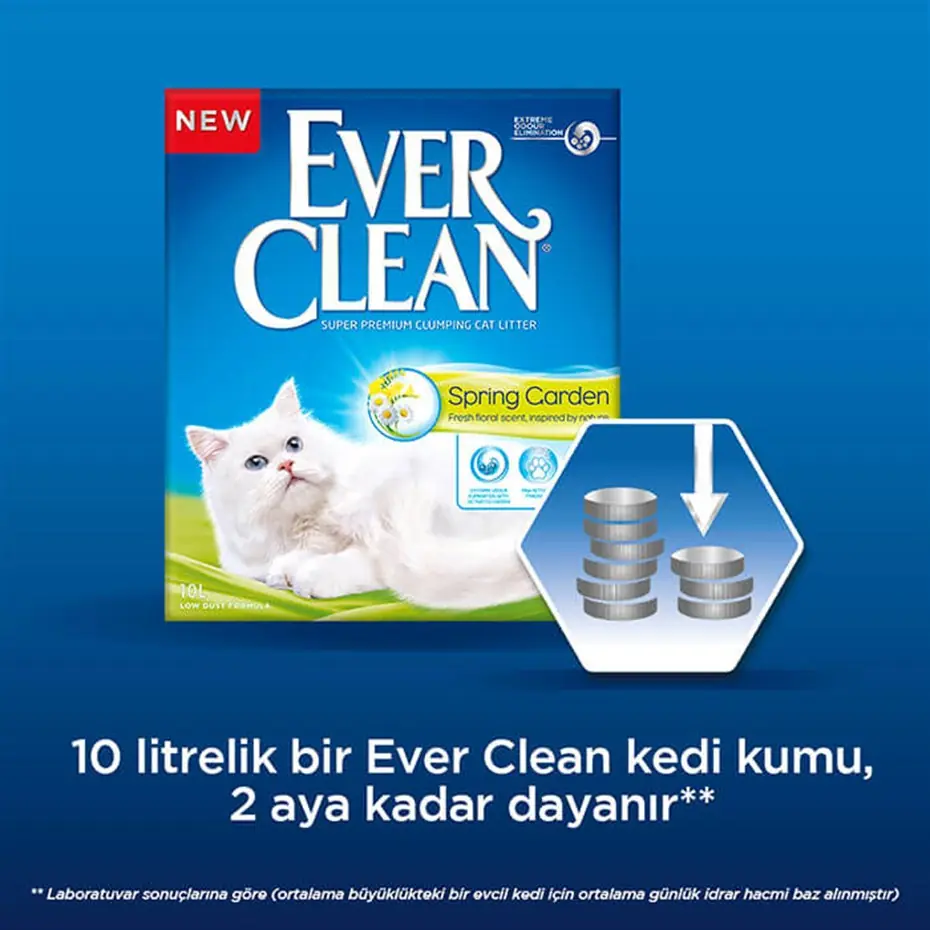 Ever Clean Spring Garden Çiçek Kokulu Topaklaşan Kedi Kumu 10 Lt