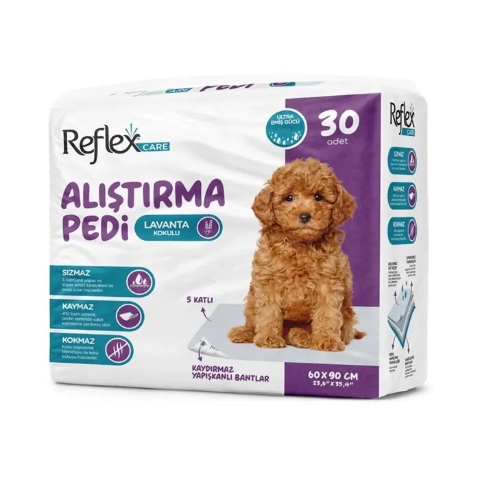 Reflex Care Lavantalı Kaydırmaz Köpek Alıştırma Pedi 60x90cm 30lu