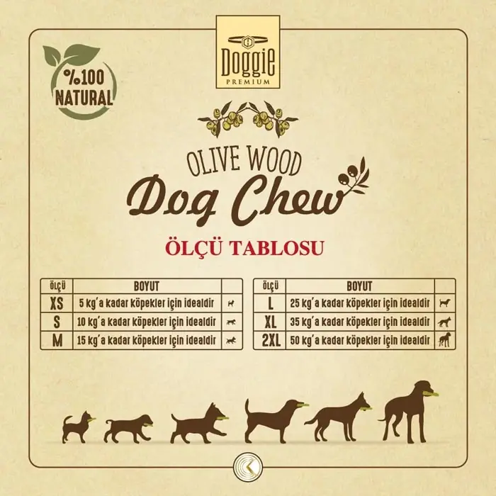 Doggie Doğal Zeytin Ağacı Köpek Çiğneme Oyuncağı Medium