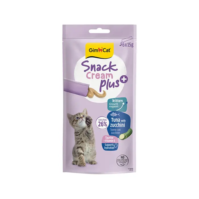 Gimcat Snack Cream Kitten Ton Balıklı ve Kabaklı Yavru Kedi Ödülü 6x15 gr