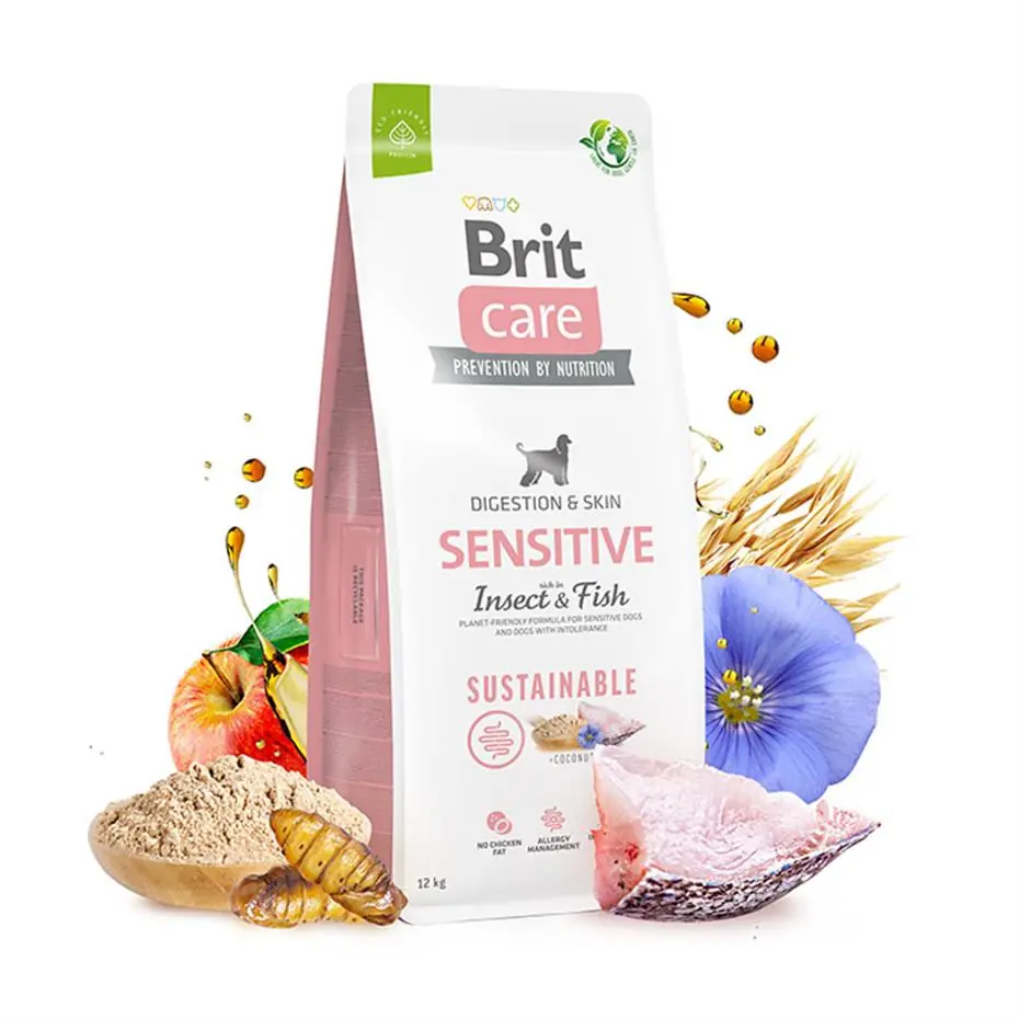 Brit Sustainable Sensitive Balık ve Böcek Proteinli Yetişkin Köpek Maması 12 Kg