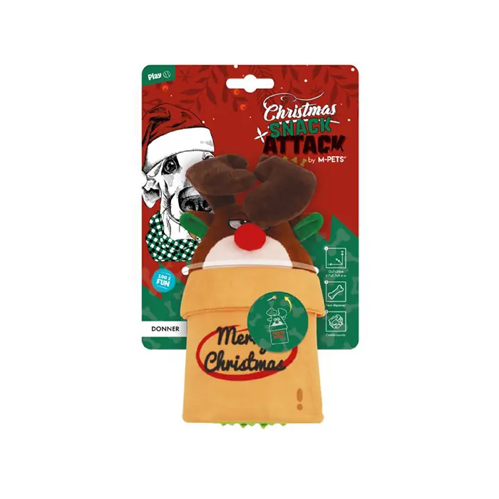 M-PETS Christmas Donner Snack Attack Köpek Oyuncağı