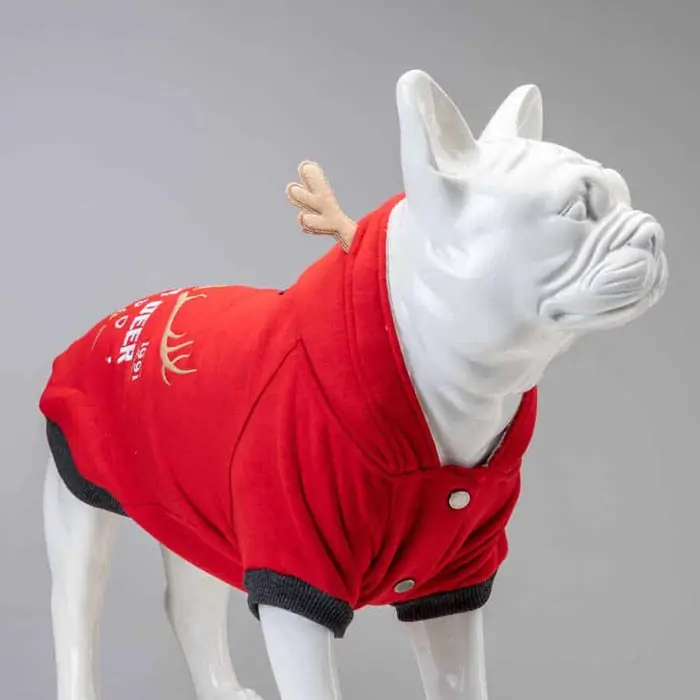 Lindo Club North Deer Küçük ve Orta Irk Köpek Kırmızı Sweatshirt