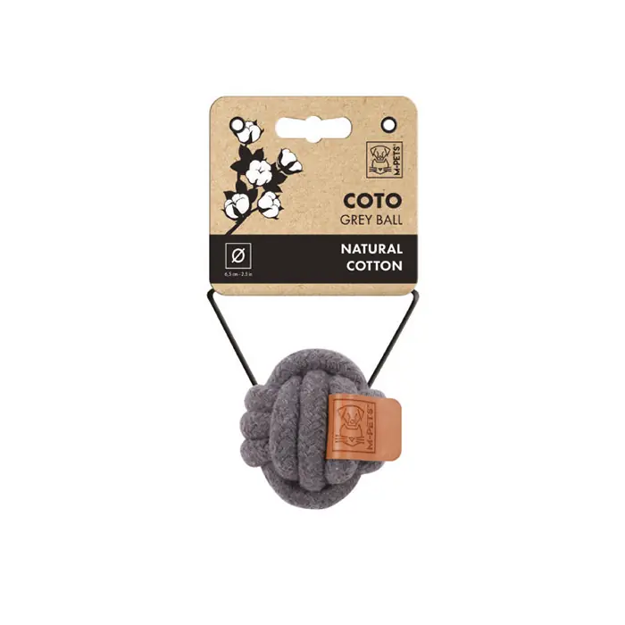 M-PETS COTO Örgü Top Köpek Oyuncağı Gri 6,5cm