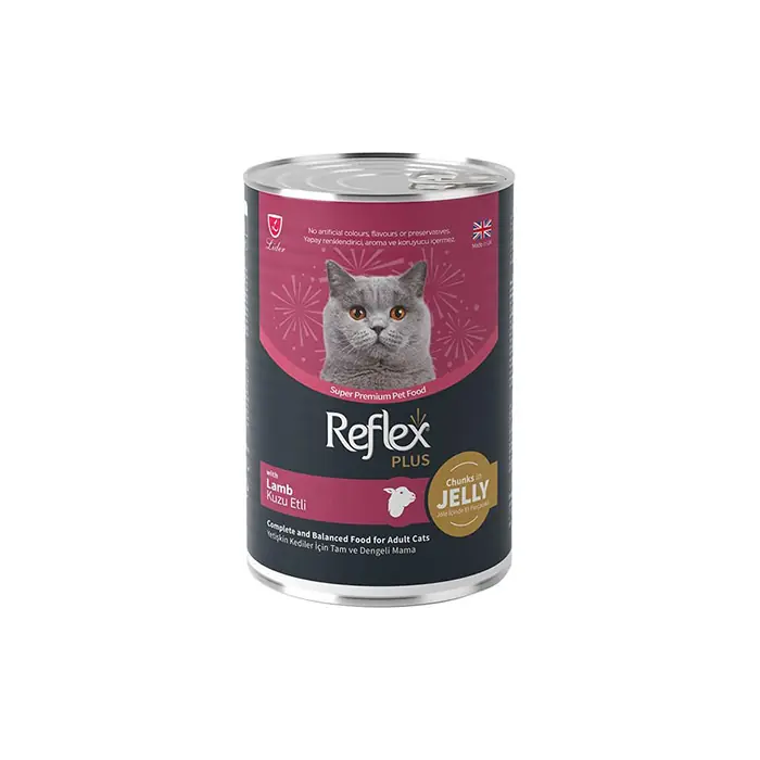 Reflex Plus Jöle İçinde Et Parçacıklı Kuzu Etli Yetişkin Kedi Konservesi 400gr