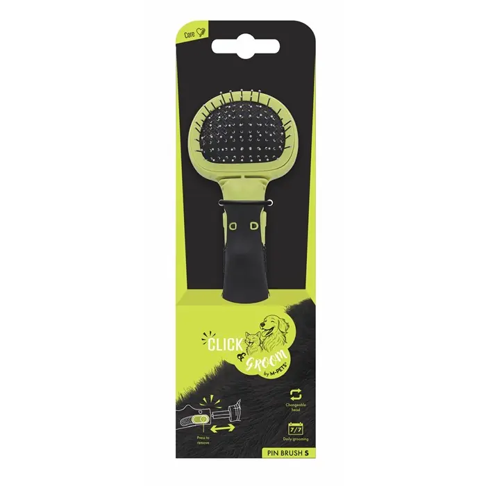 M-Pets Click and Groom Kedi ve Köpekler için Masaj Uçlu Fırça Small