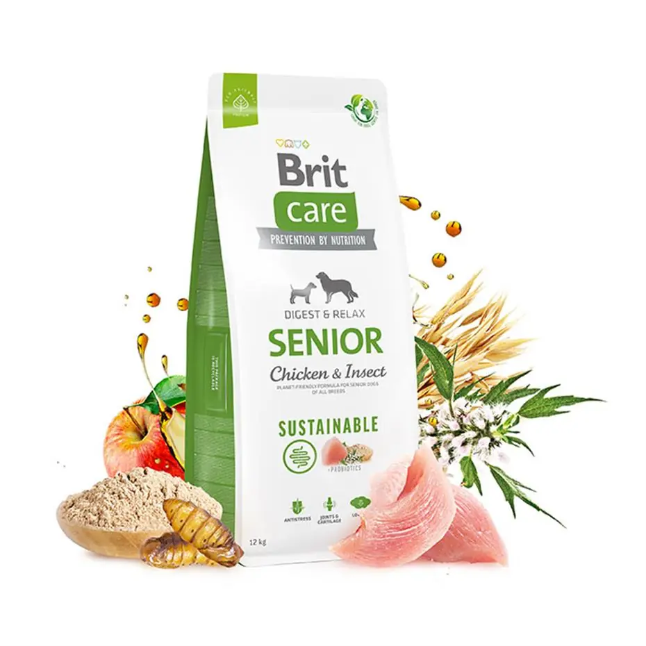 Brit Sustainable Senior Tavuklu ve Böcek Proteinli Yaşlı Köpek Maması 12 Kg