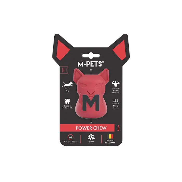 M-Pets Power Chew Kauçuk Köpek Ödül Oyuncağı Ruby Medium