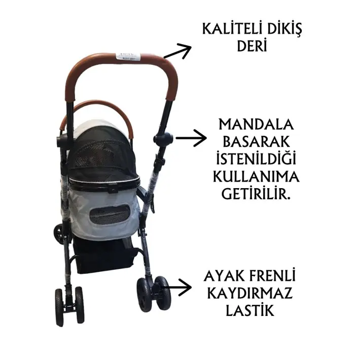 Tommy Evcil Hayvan Taşıma Puseti 76,5x48x99cm Gri
