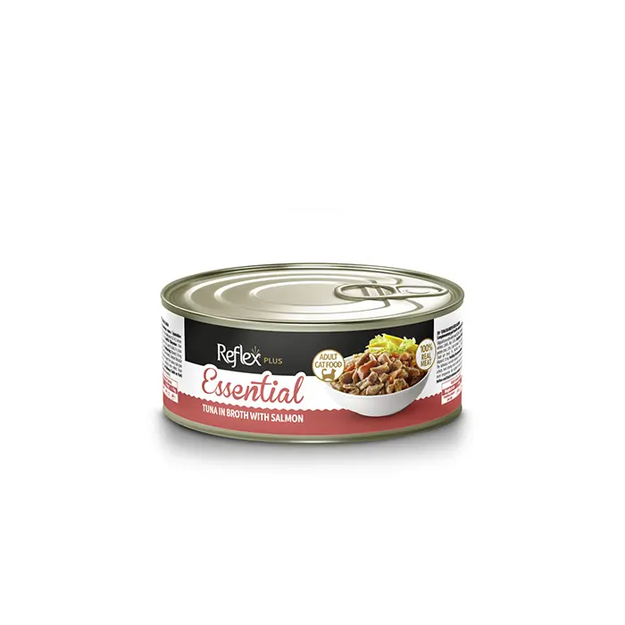 Reflex Plus Essential Et Suyunda Ton Balıklı ve Somonlu Yetişkin Kedi Konservesi 70 gr