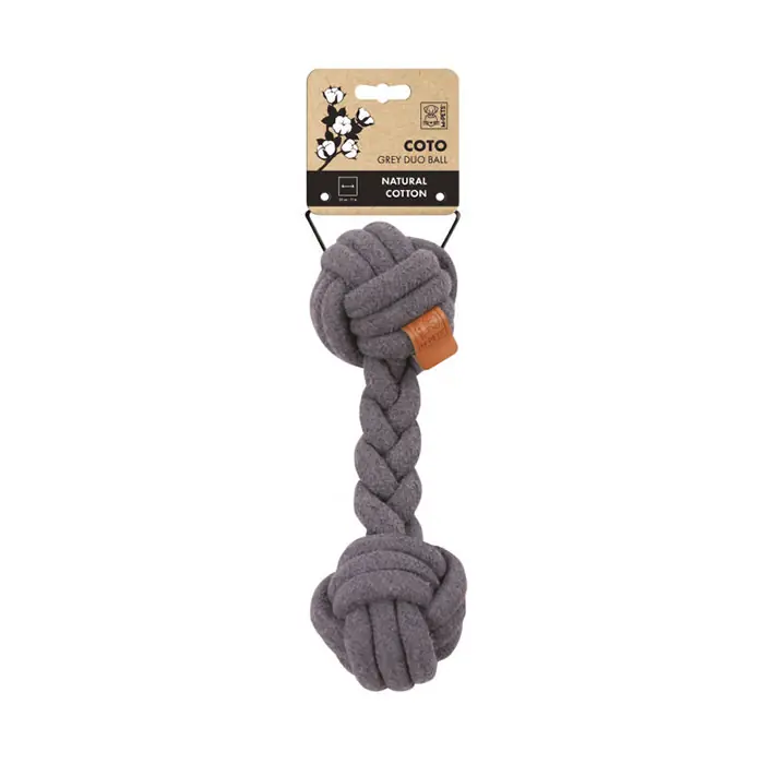 M-PETS COTO Duo Ball Örgü Köpek Oyuncağı Gri 28cm