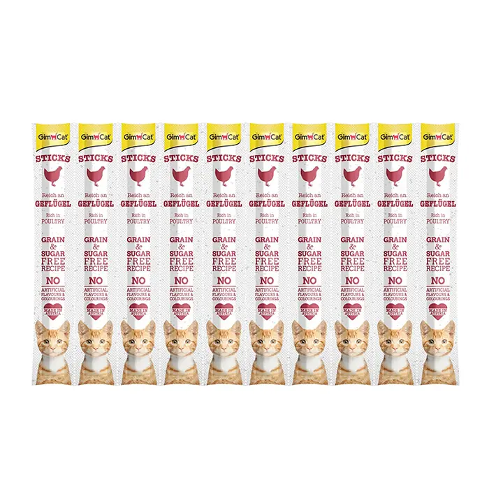 Gimcat Sticks Kedi Ödül Çubuğu Kümes Hayvanı 10'lu