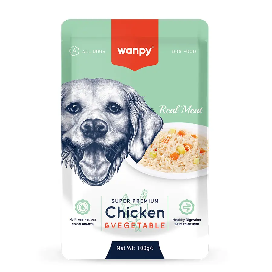 Wanpy Pouch Tavuk Etli ve Sebzeli Yaş Köpek Maması 100gr