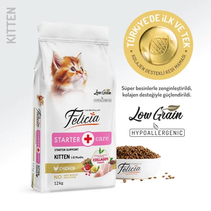 Felicia Az Tahıllı Yavru Tavuklu HypoAllergenic Kedi Maması 12 Kg