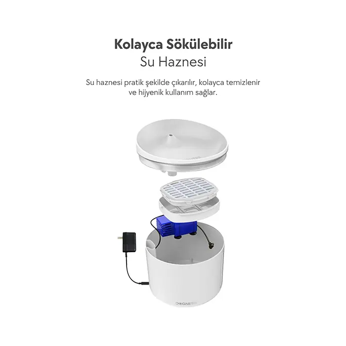 Dogness Kedi ve Köpek Akıllı Su Pınarı 14x13cm 1 Litre Beyaz