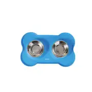 M-PETS DUET Silikon Mat Kedi Köpek Mama Kabı Mavi 2x200ml 1