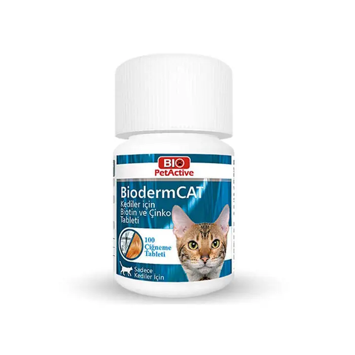 Bio PetActive Biodermcat Kediler İçin Biotin ve Çinko Tableti 30gr