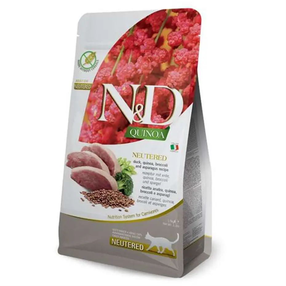 ND Quinoa Neutered Ördek Kinoa Aromalı Kısırlaştırılmış Kedi Maması 1,5 Kg