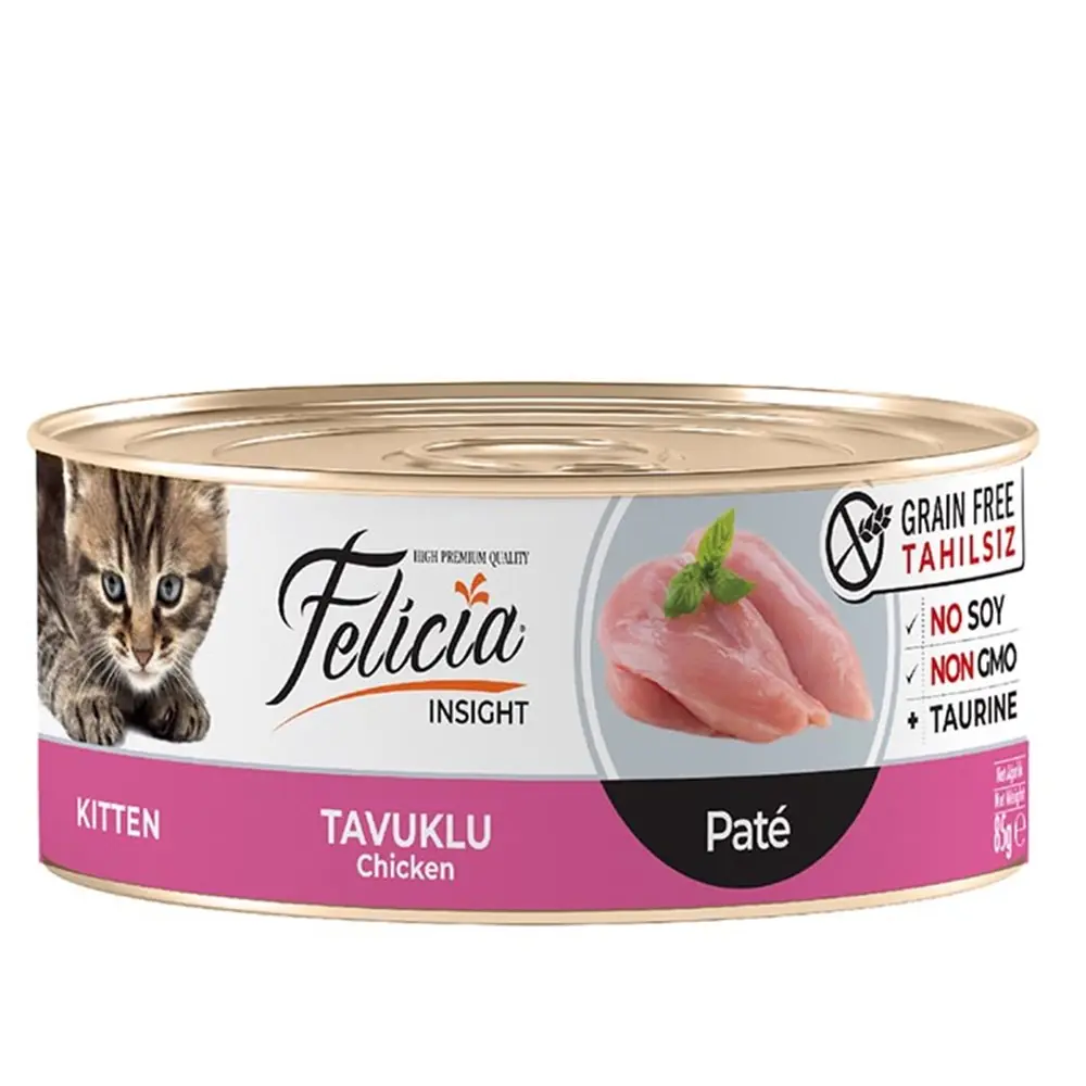 Felicia Tahılsız Kıyılmış Tavuklu Yavru Kedi Konservesi 85 gr